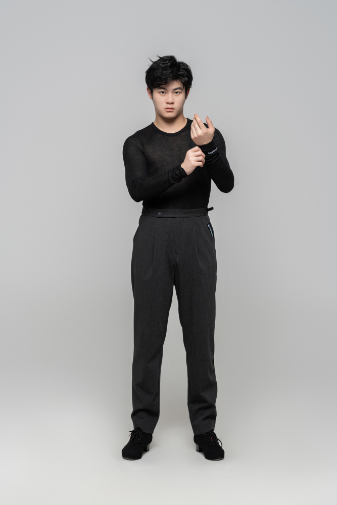 Men's double-rings Cool pants (Texture Gray)