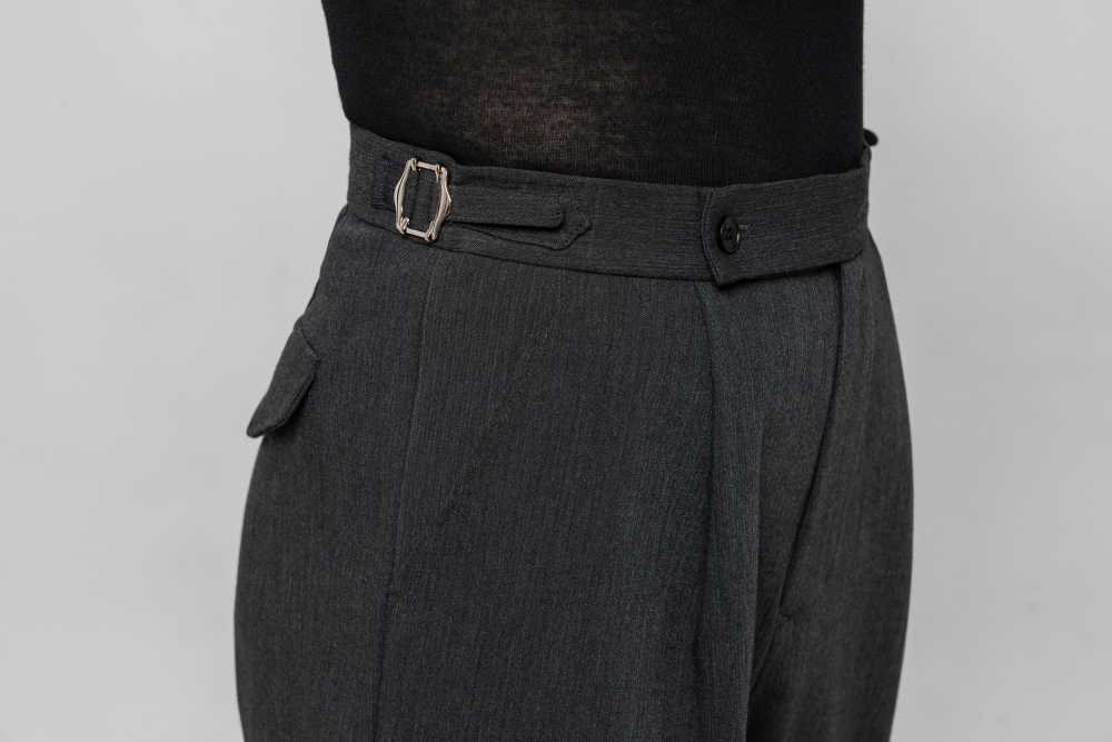 Men's double-rings Cool pants (Striped Gray)