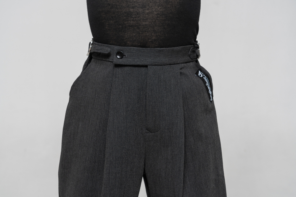 Boy's double-rings Cool pants (Striped Gray)