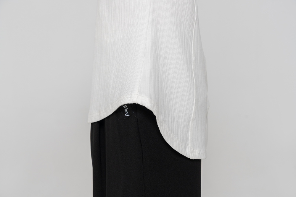Boy's Beauty Strip Round Button Top (Black)