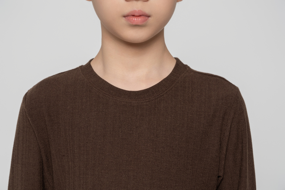 Boy's Beauty Strip Round Button Top (White)