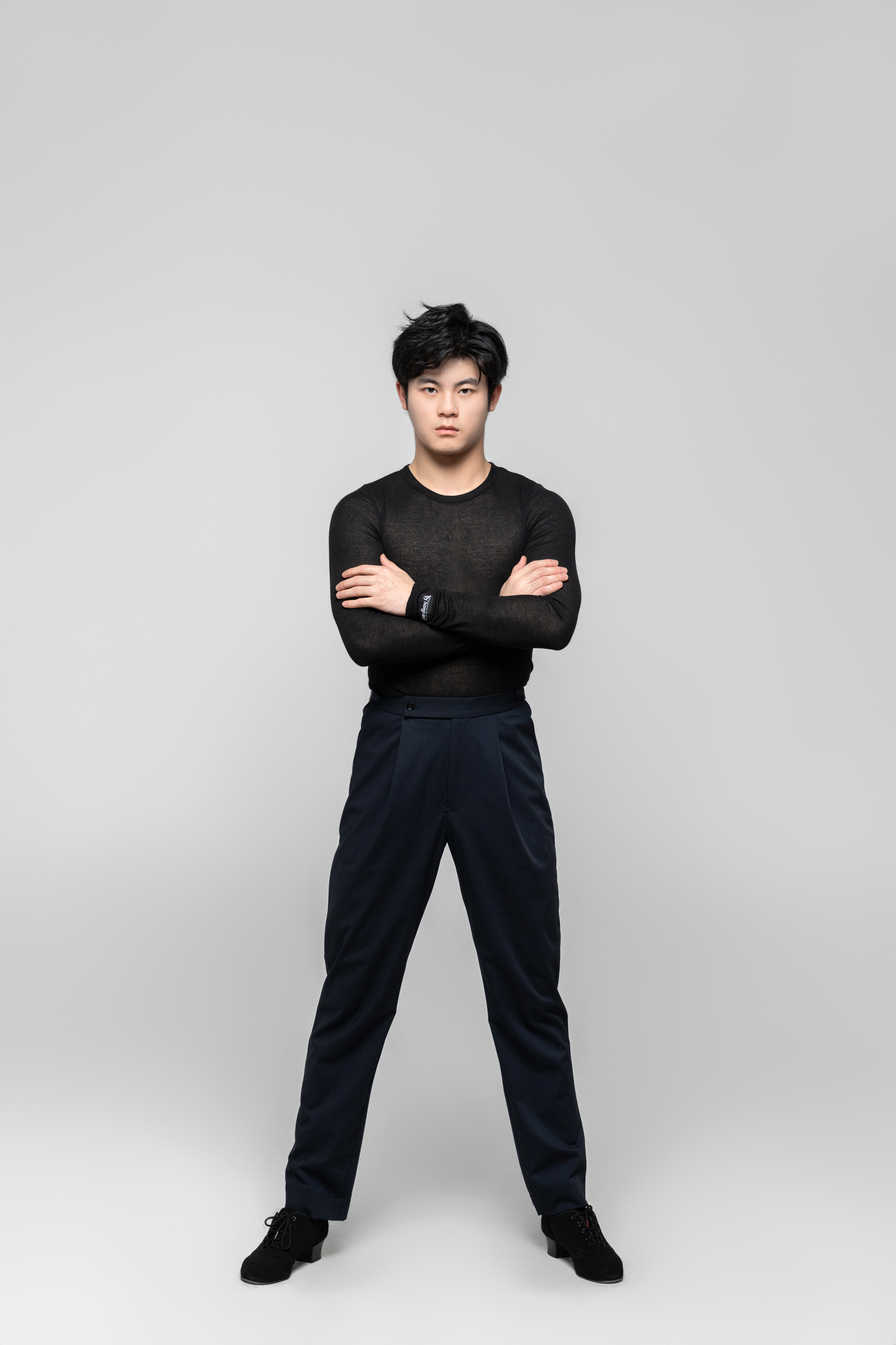 Men's double-rings Cool pants (Texture Gray)