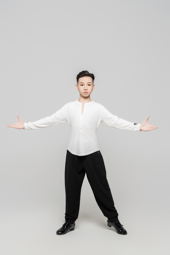 Boy's Beauty Strip Button Top (Black)