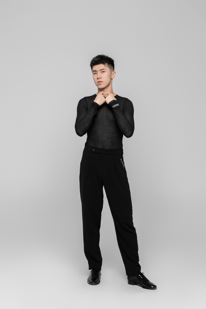 Men's double-rings Cool pants (Striped Gray)