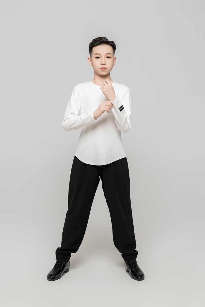 Boy's Beauty Strip Round Button Top (Brown)