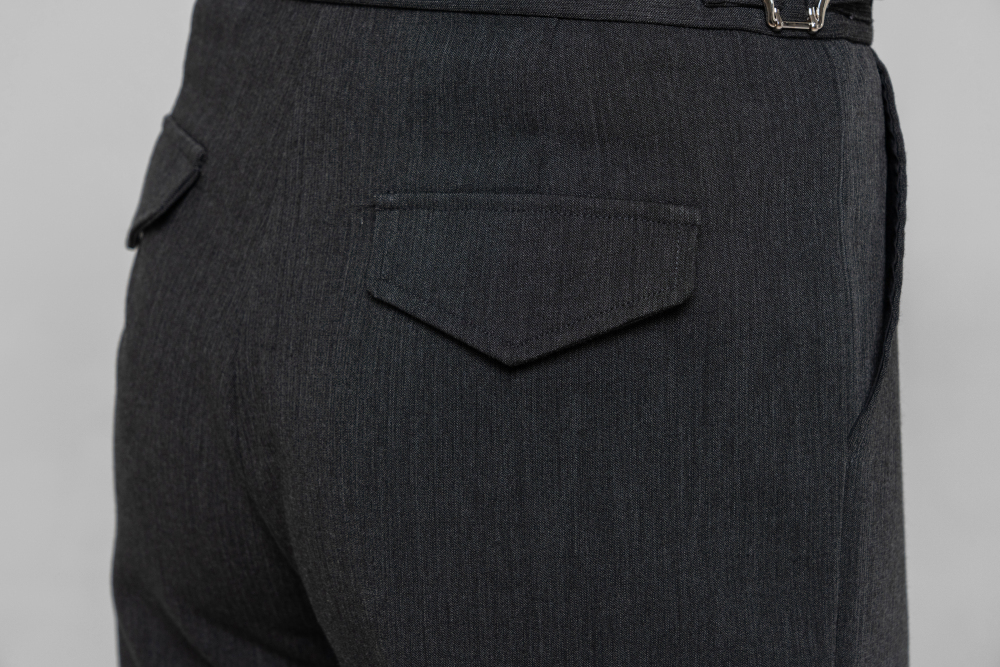 Men's double-rings Cool pants (Texture Gray)