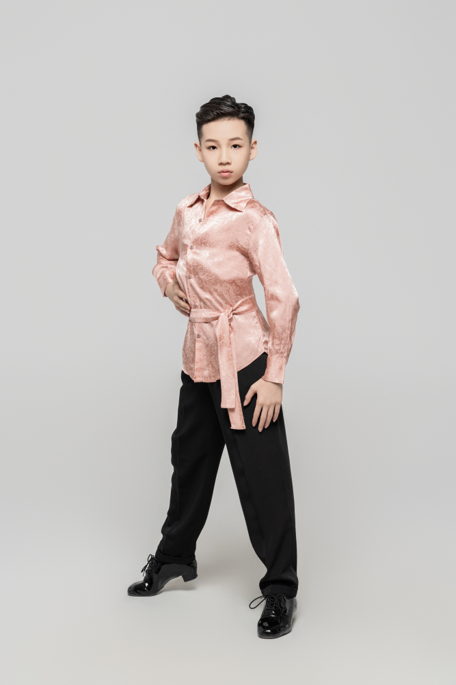 Boy Dark Embroidery pattern Shirt(Pink)