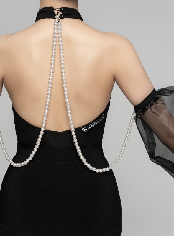 Pearl detachable Sleeve Decoration（Black）