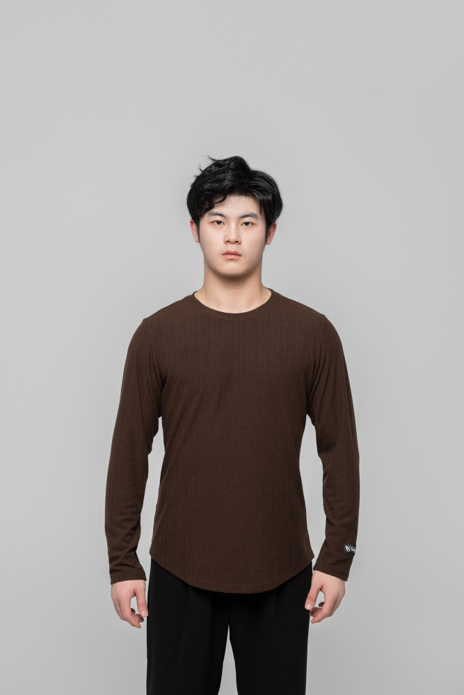 Men's Beauty Strip Round Button Top (White)