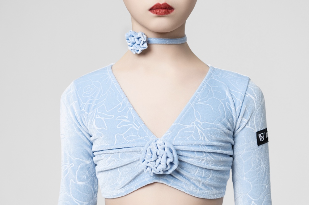 Printed velvet mermaid skirt suit（With Necklace）