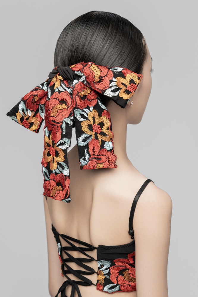 Embroidered Red Flower Belt and headband universal
