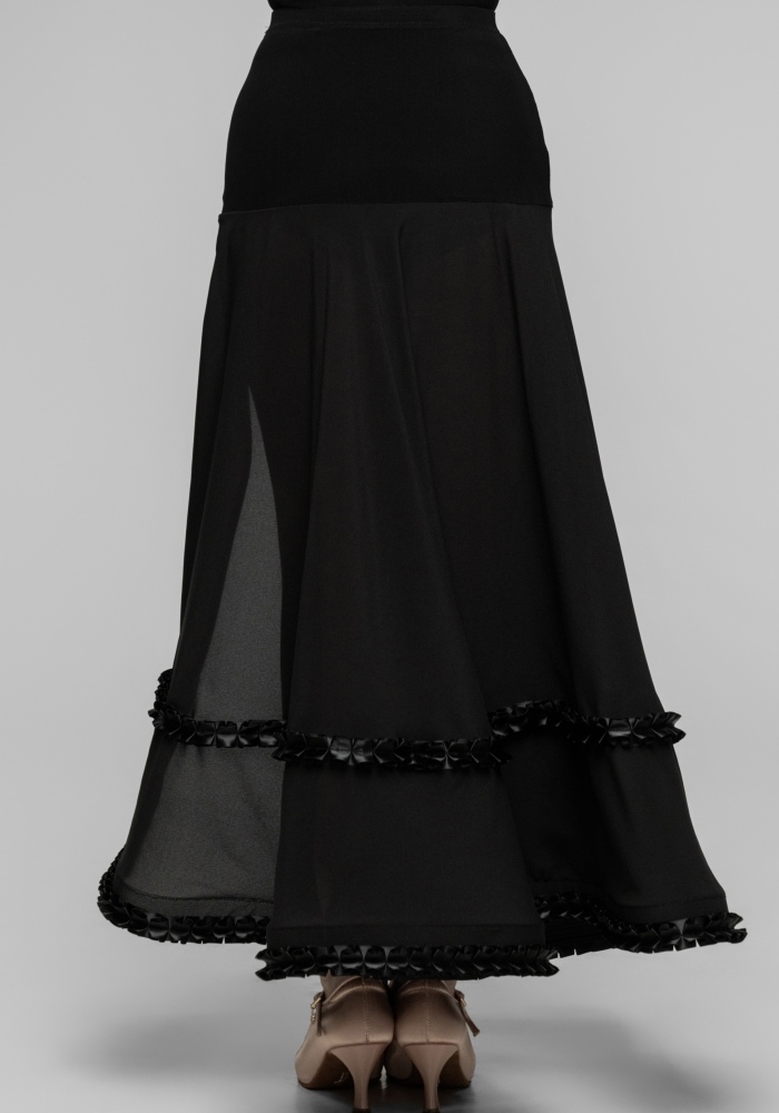 Pearl sleeveless cutout Modern skirt（Black）