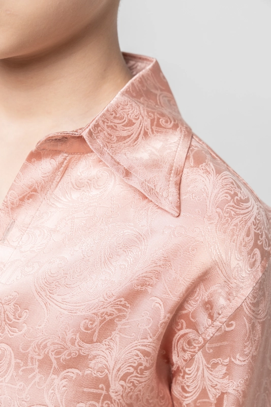 Boy Dark Embroidery pattern Shirt(Pink)