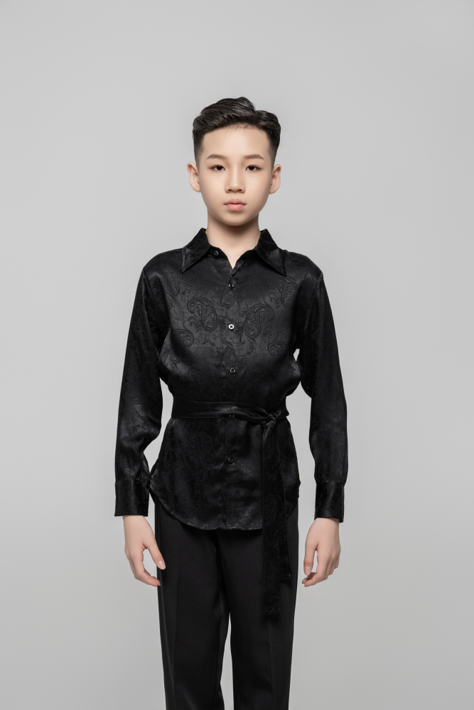 Boy Dark Embroidery pattern Shirt(Pink)