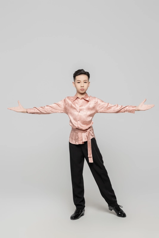 Boy Dark Embroidery pattern Shirt(Pink)