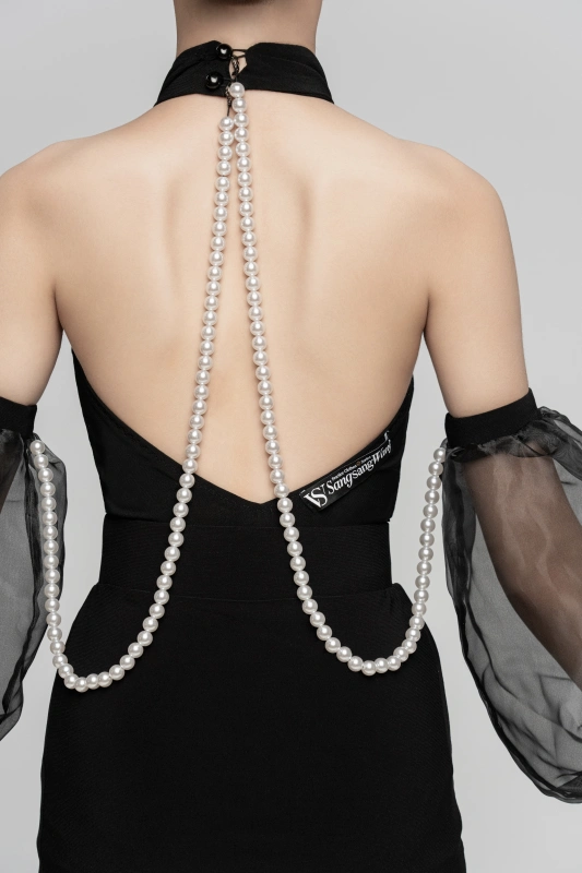 Pearl detachable Sleeve Decoration（Black）
