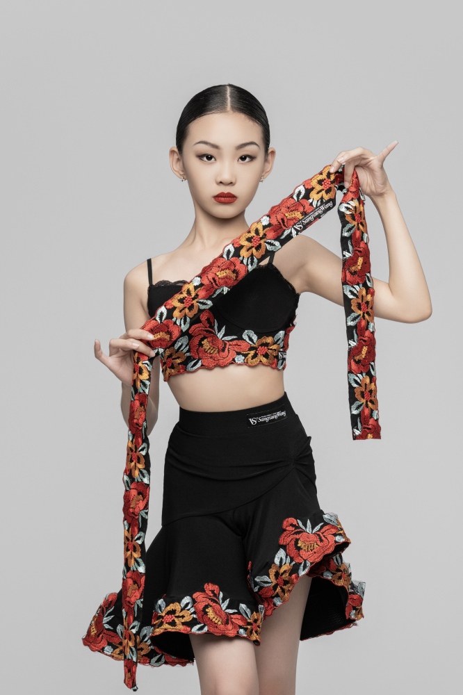 Embroidered Red Flower Belt and headband universal