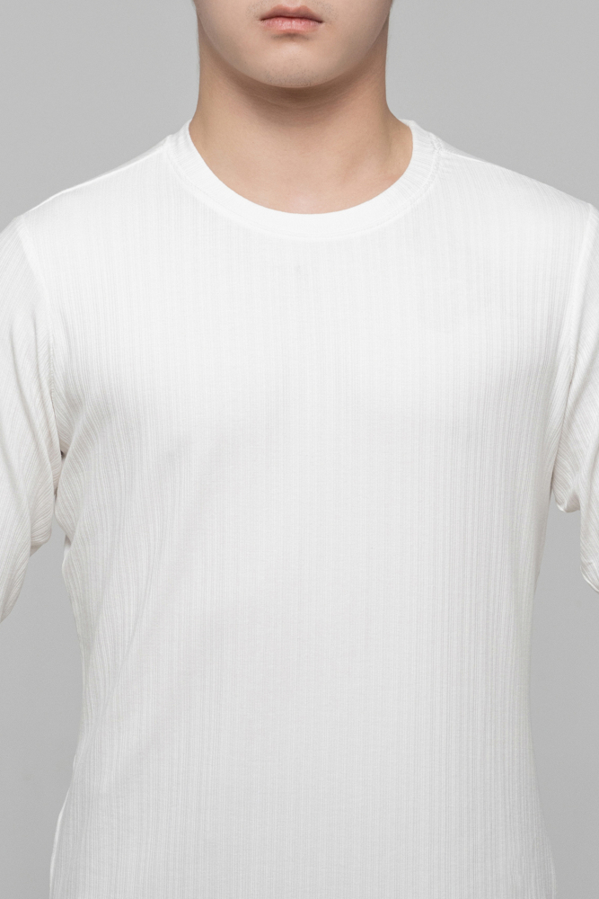 Men's Beauty Strip Round Button Top (Brown)