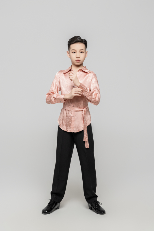Boy Dark Embroidery pattern Shirt(Pink)