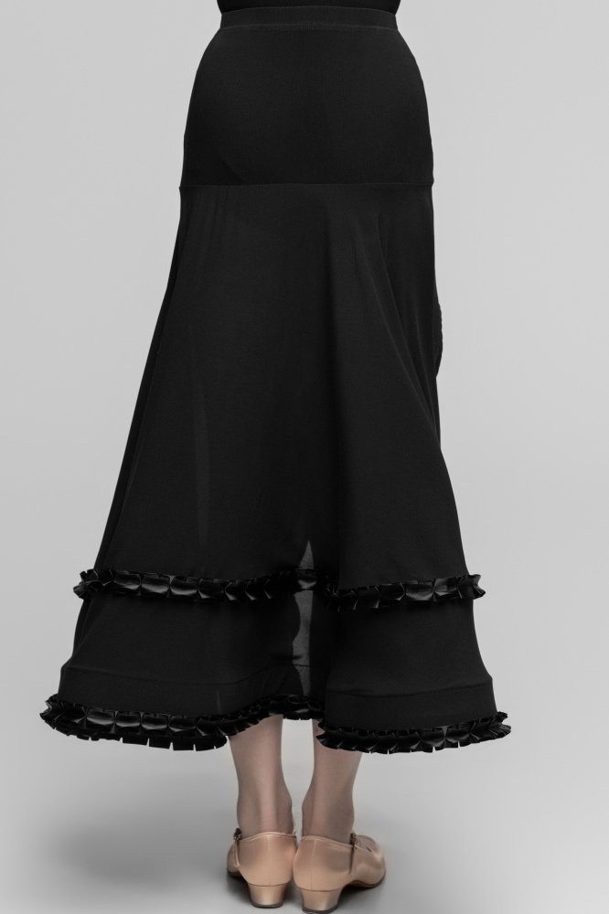 Pearl sleeveless cutout Modern skirt（Black）