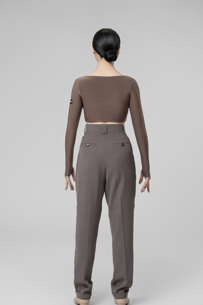 Woman Multipurpose suit trousers(Coffee Gray）