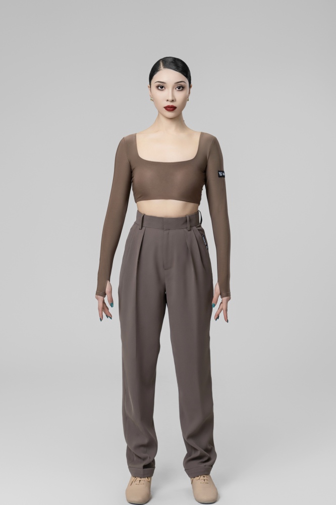 Woman Multipurpose suit trousers(Coffee Gray）