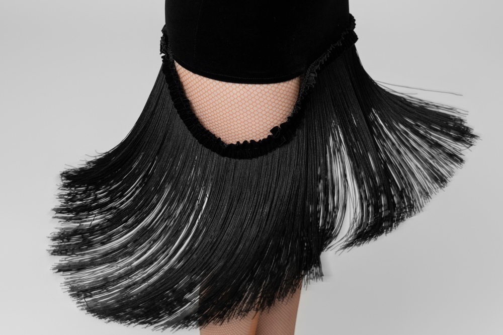 Velvet Irregular Tassels skirt