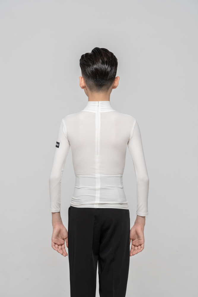 Boy long sleeves high collar（White）