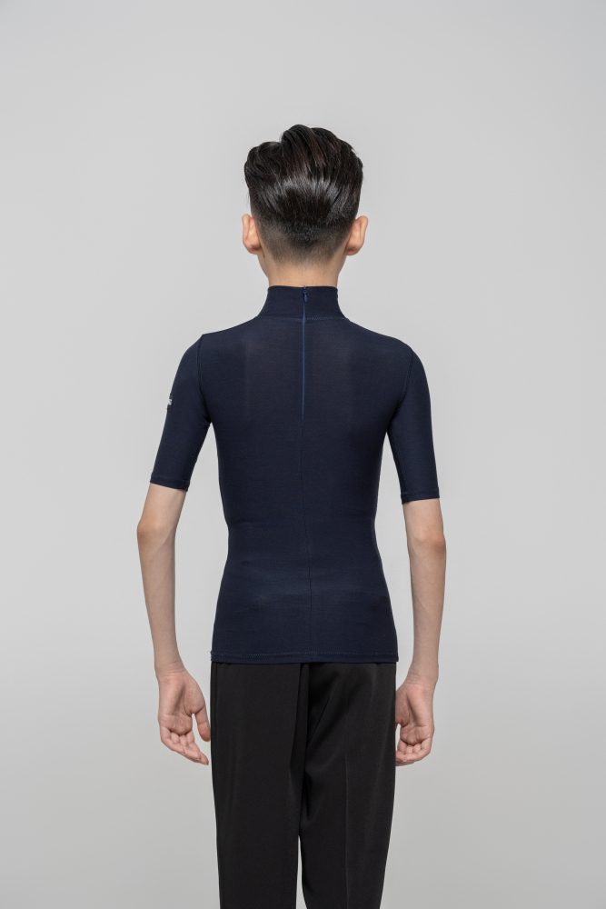 Boy medium sleeves high collar（Navy blue）