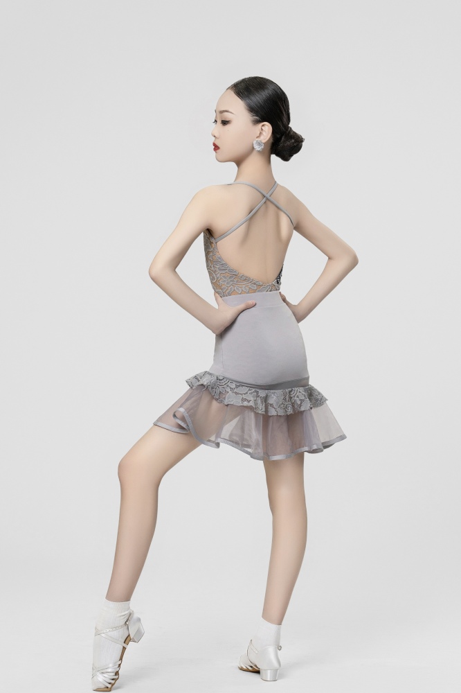 Organza Lace Princess skirt（Gray）