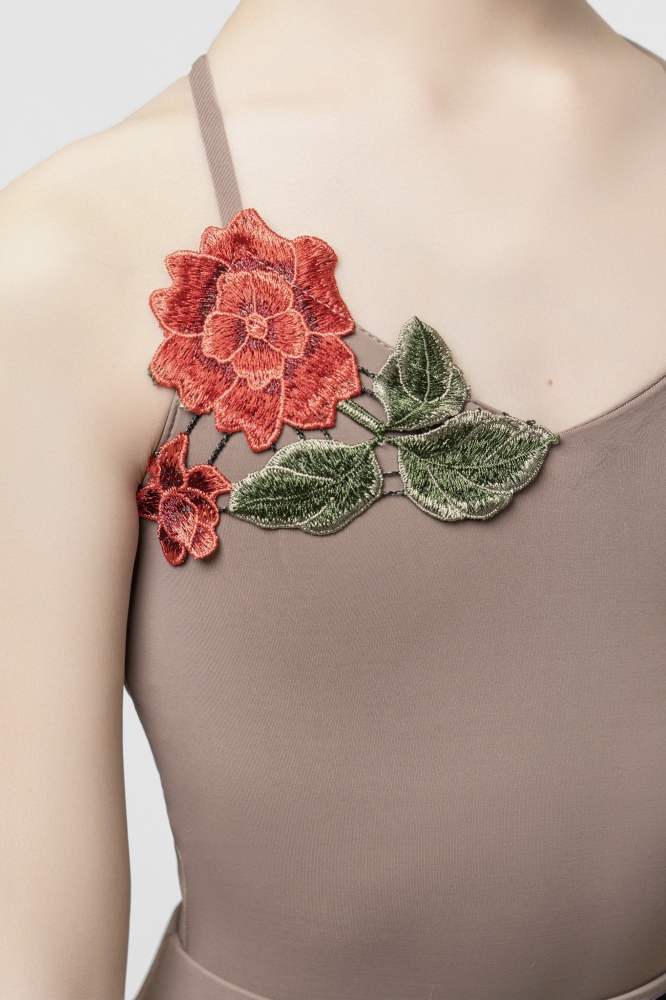 Rose suspender Lace skirt suit （cocoa）
