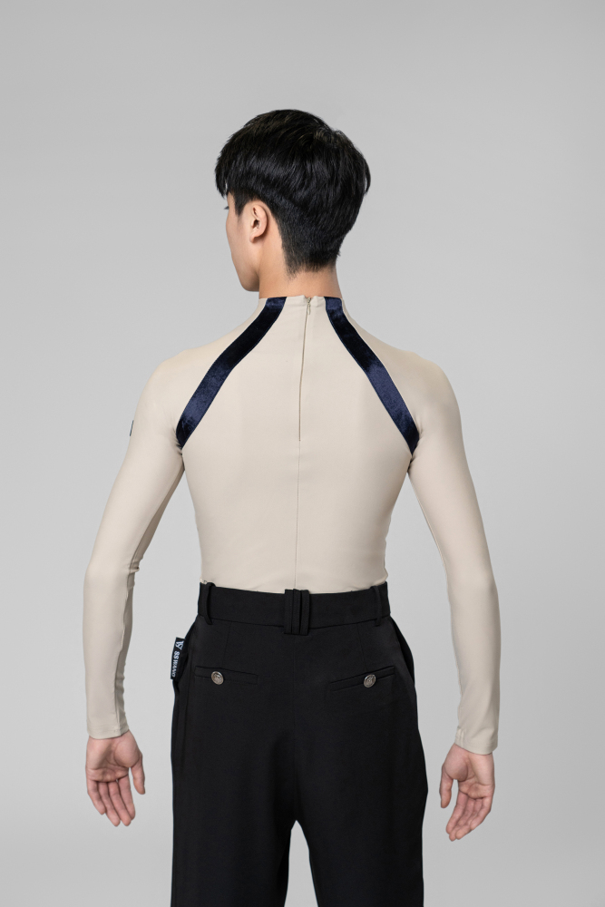 Man stripes turtleneck top（Black）
