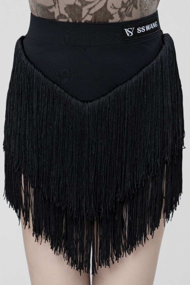 Short Triangle Tassels skirt（Black）