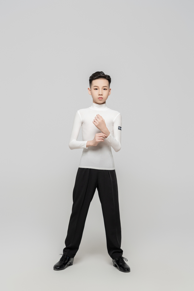 Boy long sleeves high collar（White）