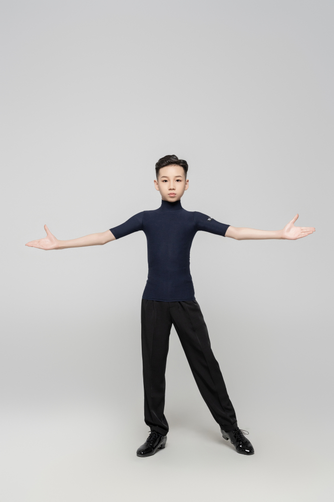 Boy medium sleeves high collar（Navy blue）