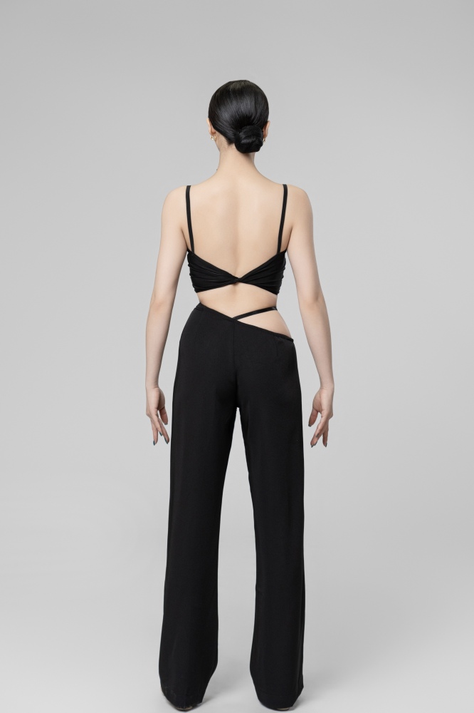 Velvet flared crotch trousers（Black）