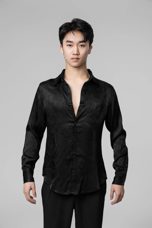 Dark Embroidery pattern Shirt(Green)