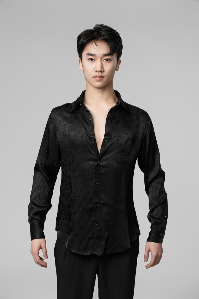 Dark Embroidery pattern Shirt(Green)