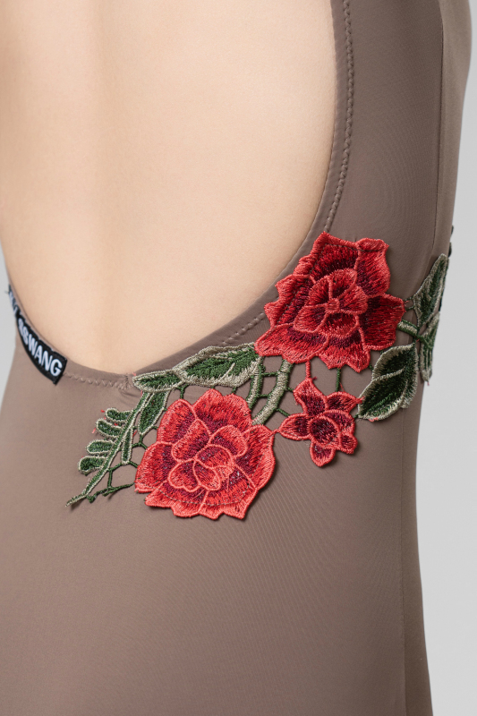 Rose suspender Lace skirt suit （Black）