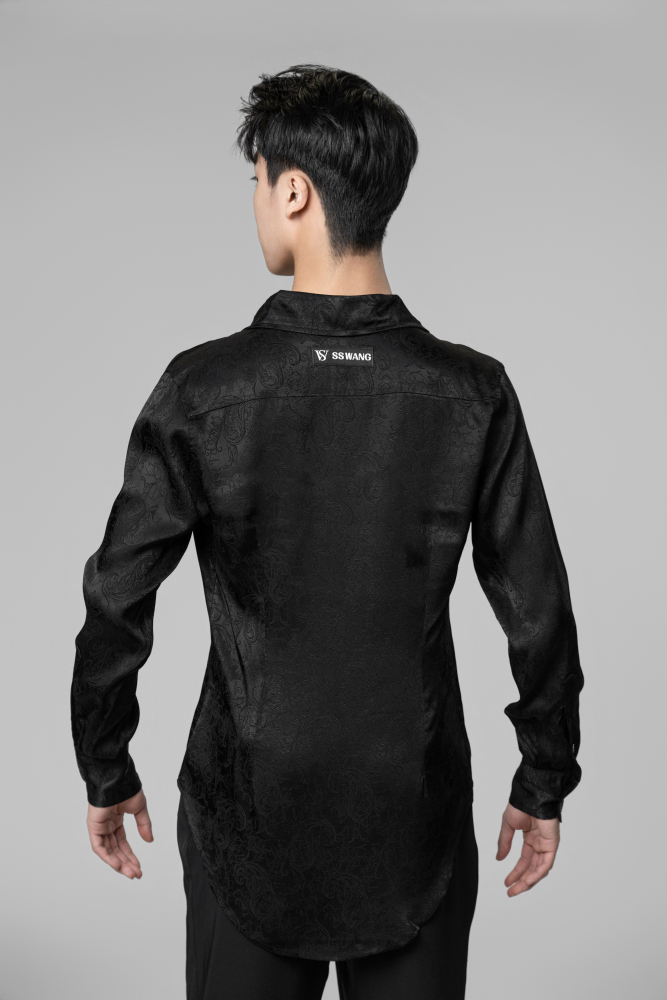 Dark Embroidery pattern Shirt(Green)