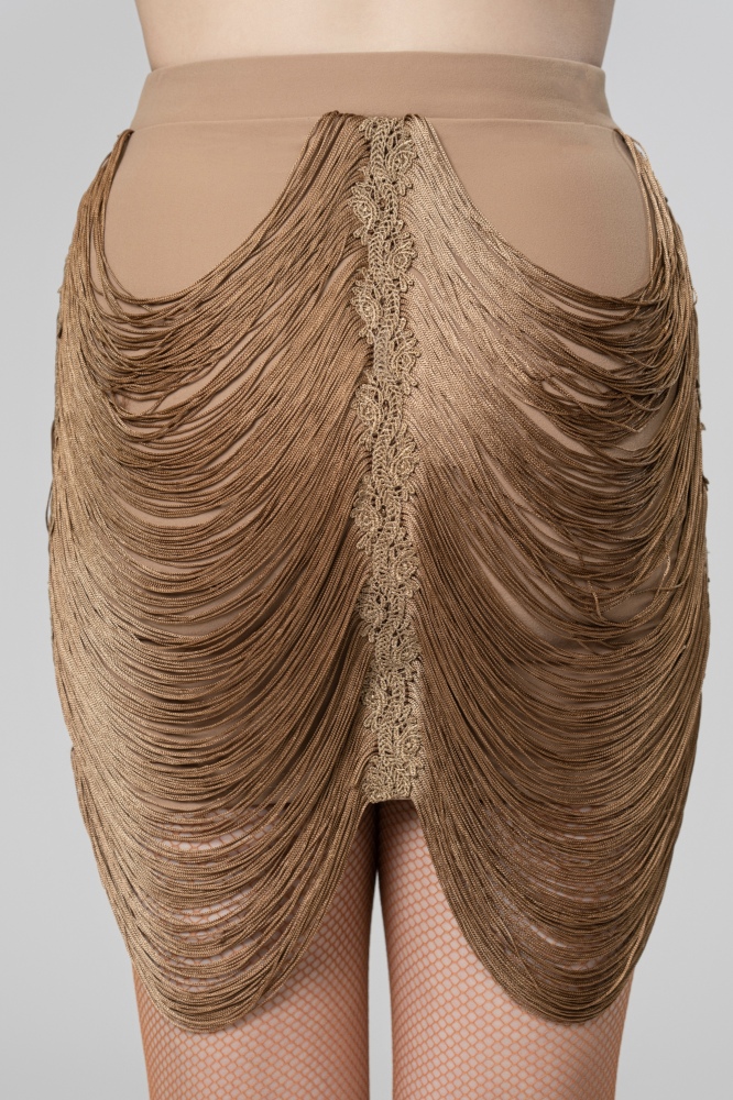 Hanging Tassels skirt（Light gold）
