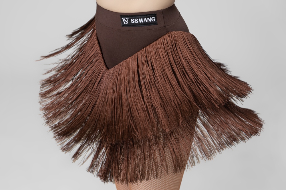 Short Triangle Tassels skirt（Brown）