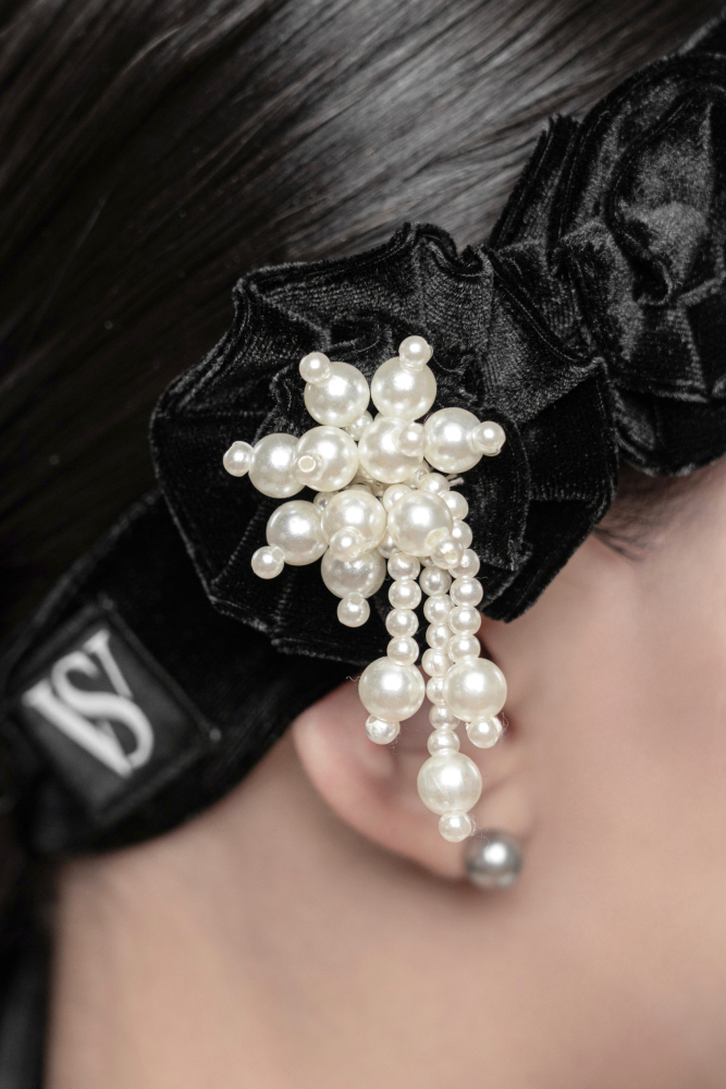 Velvet pearls Headband / Belt universal