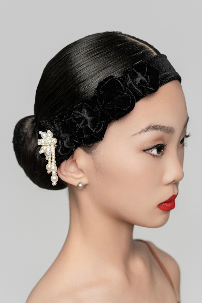 Velvet pearls Headband / Belt universal