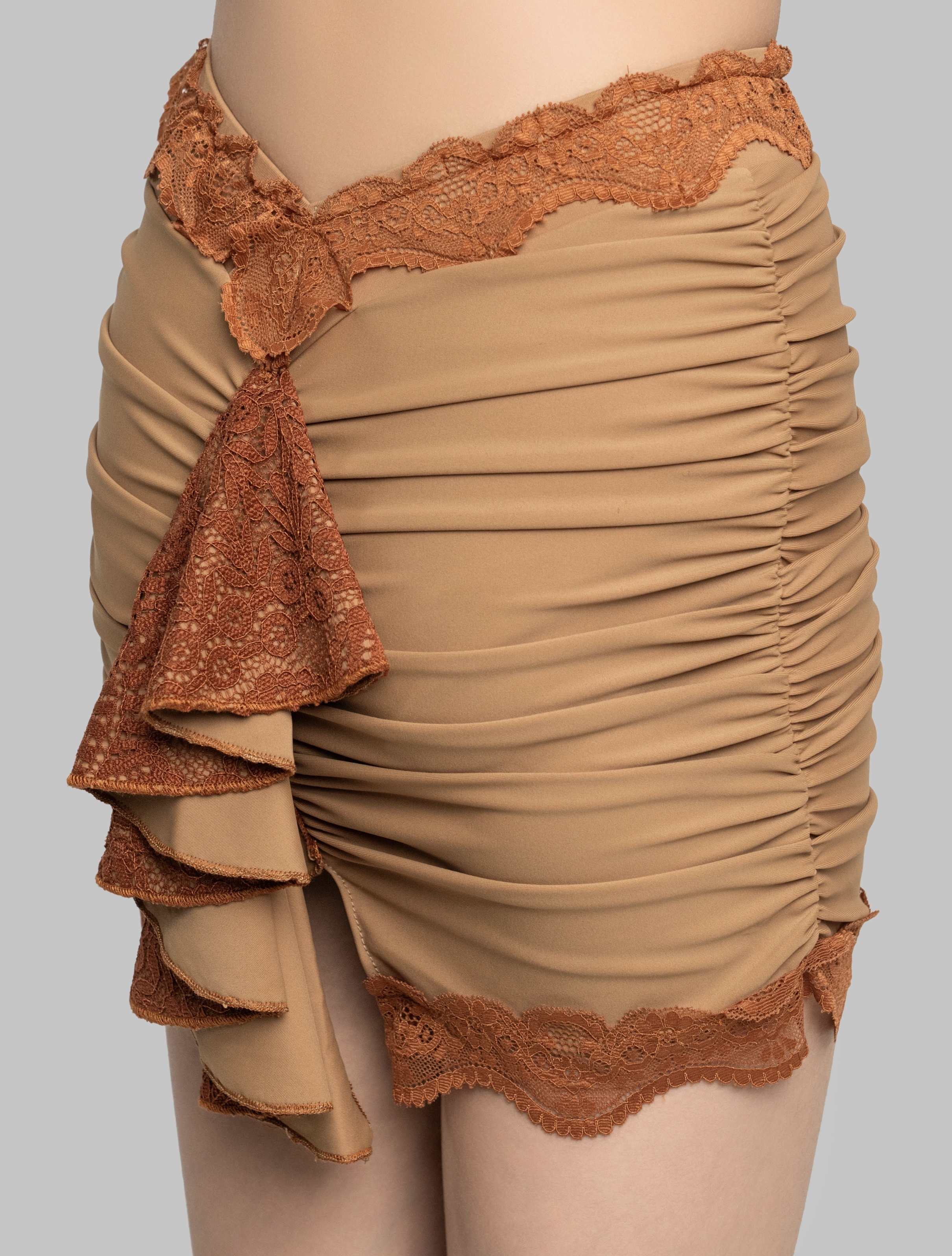 Lace halterneck skirt suit(Mars Green / With Hair Accessories)