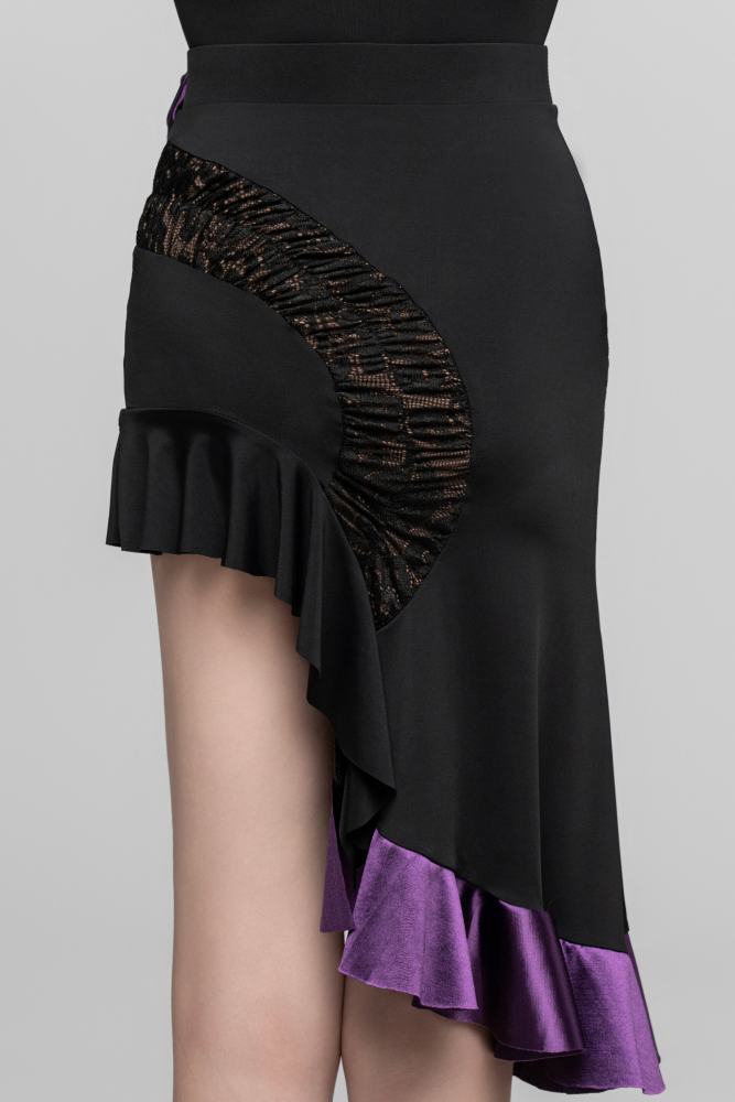 Girl's Irregular Mermaid Tail Skirt （Black Purple）