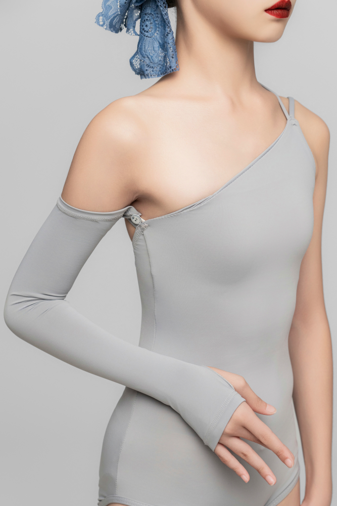 Off-shoulder Detachable Bodysuit (Black Purple)#231013