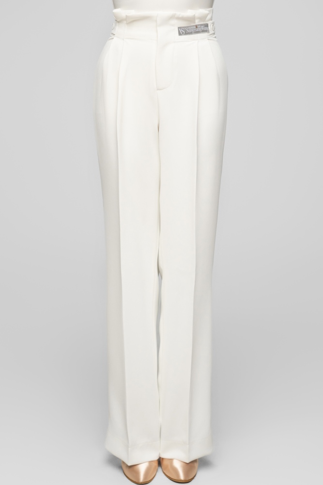 Adjustable Waist Ballroom Trousers For Women (white)