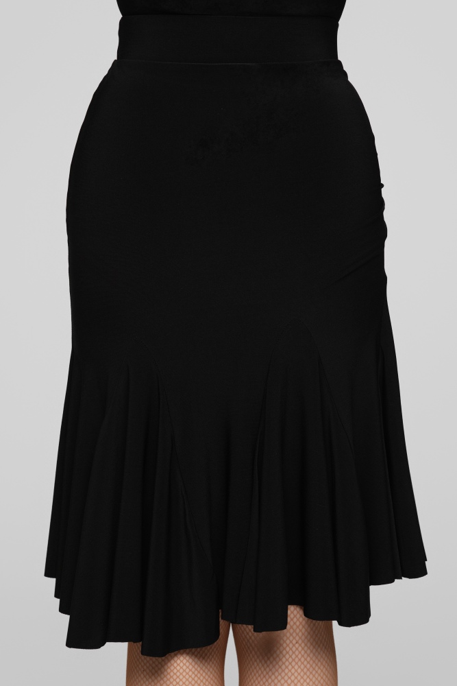 Drawstring Flowing Latin Skirt For Women (White)