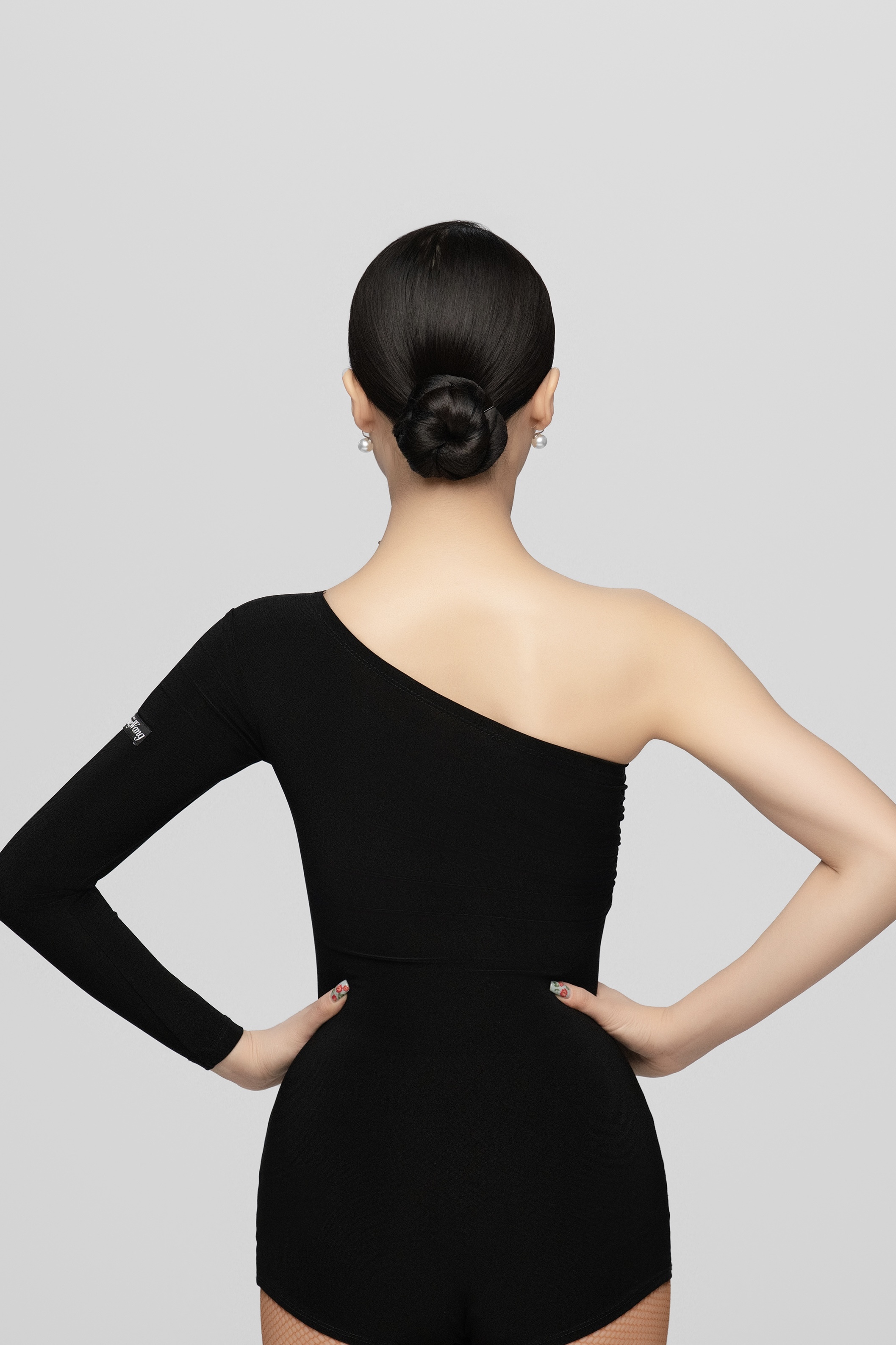 Asymmetrical Shoulder Removable Sash Bodysuit (White)#241114